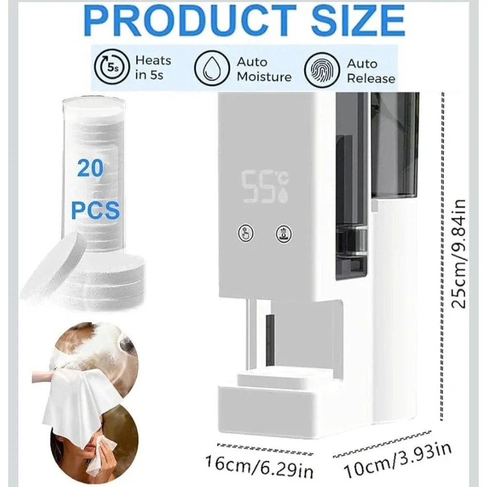 Hot Face Towel Heater Machine, Automatic Disposable Towel Warmer with Steam